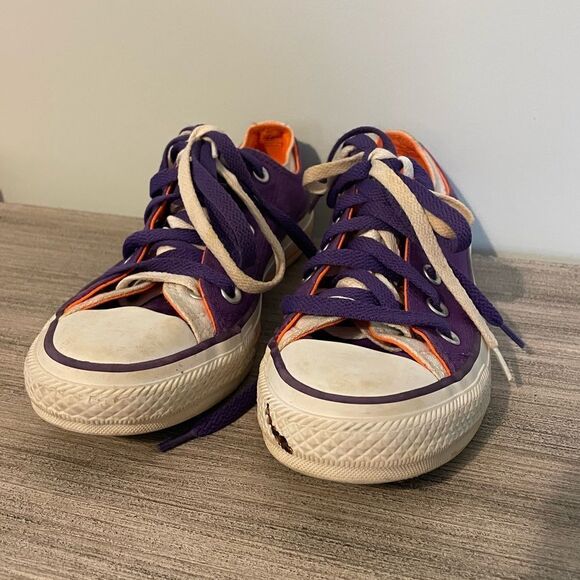 Converse All Star Double Upper Purple & Orange Sneakers - Picture 3 of 7